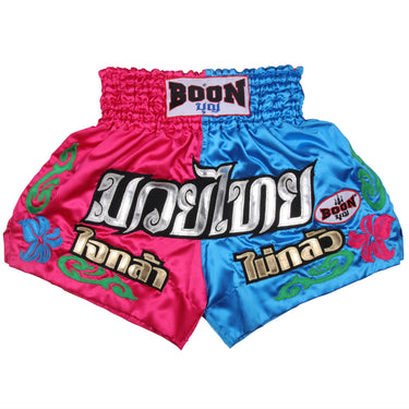 MT41 Muay Thai Shorts PINK-BLUE - BOON Sport